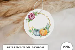 Watercolor Autumn Pumpkins Frame png Product Image 2