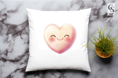Cute Watercolor Smiley Heart Clipart PNG Product Image 3