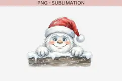 Christmas peeking character png design for T-shirts Product Image 2