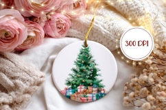 Cartoon Christmas Tree Ornament, Winter Round Ornament PNG Product Image 2