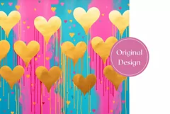 Golden Hearts Tumbler Sublimation, Valentine's Day Tumbler Product Image 2