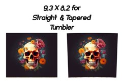 Skull with flowers, 3d tumbler wrap Product Image 2