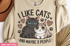 I Like Cats And Maybe PNG, Cat Mom Sublimation PNG Product Image 3