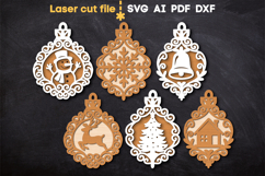 Christmas Ornaments Bundle SVG laser cut file for Glowforge Product Image 2