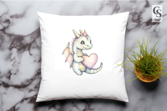 Cute Baby Dragon Heart Clipart Sublimation PNG Product Image 2