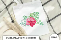 Watercolor Tropical Flowers Bouquet png Product Image 2
