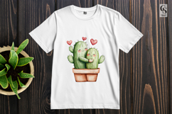 Cute Hugging Cactus Couple Clipart Sublimation PNG Product Image 3
