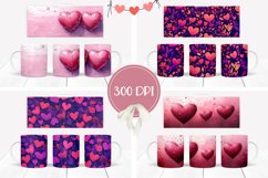 3D Love Mug Wrap Designs, Love Hearts Mug Print Product Image 2