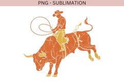 Western Bull Riding PNG | Cowboy Rodeo Design Product Image 3