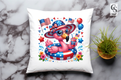 Patriotic Flamingo Clipart PNG Product Image 2