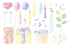 Birthday Watercolor Clipart Balloons PNG Product Image 2
