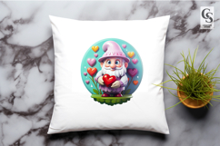 Cute Gnome with Hearts Sublimation PNG Product Image 3