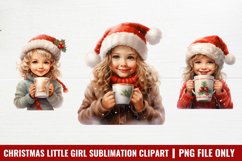 Christmas Little Girl Clipart Sublimation Product Image 1
