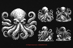 10 Bundle Dark Art Kraken Monster Octopus Gothic Horror Product Image 3