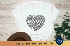 Mama SVG | Mothers Day SVG | Floral Heart SVG Product Image 3