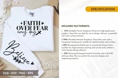 Faith Over Fear - Christian Sleeve T-Shirt Design Product Image 2