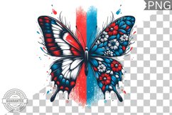 4Th Of July Flora Butterfly - Sublimation 4th of July PNG Product Image 1