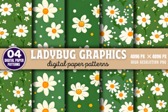Ladybug Graphics Pattern Digital Paper Background PNG Product Image 1