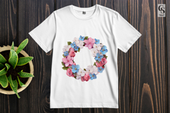 Pink Blue Floral Wreath Clipart Sublimation PNG Product Image 2