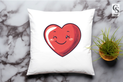 Red Glossy Heart Illustrations Clipart Sublimation PNG Product Image 3