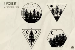 4 Forest silhouettes SVG PNG EPS Product Image 2