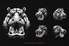 10 Bundle Dark Art Hippopotamus Animal Hippo Beast Safari Product Image 3