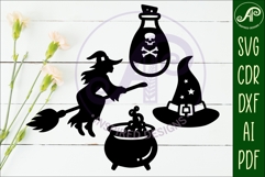 Halloween Silhouette shapes witch theme Product Image 2