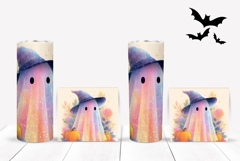 Glitter Ghost Tumbler Design, Floral Halloween Tumbler Product Image 2