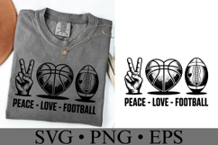Peace Love Football Svg | Game Day Svg | Shirt Svg Product Image 3