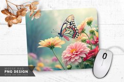 Butterfly Blossoms Digital Art Print Mouse Pad PNG Design Product Image 1