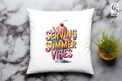 Serving Summer Vibes Ice Cream Sundae Clipart Sublimation Product Image 2