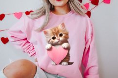 Valentine Cat Peeking Around Clipart Product Image 2