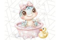 Safari Animal Babies in Bubble Baths, Cute Jungle Animal PNG Product Image 2