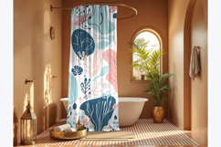 Moroccan style shower curtain mockup Product Image 3