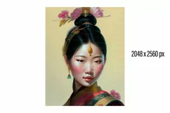 10 images Asian woman art. Instant Download: Exquisite Asian Product Image 2