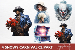 Snowy Carnival Watercolor Clipart. snowy Watercolor Product Image 1
