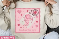 Sending You Love PNG, Valentines Day Stamps Clipa Product Image 1