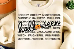 Halloween Words PNG SVG, Spooky Season SVG, Halloween SVG Product Image 1