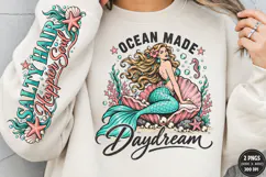 Ocean Made Mermaid Front Sleeve PNG, Mermaid Shirt Sleeve De Product Image 2