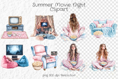 Summer Movie Night Clipart - Summer PNG Product Image 1
