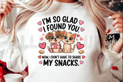 Cute Cartoon Dog And Cat With Hearts Friendship And Snacks Product Image 2