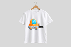 Watercolor Construction Vehicles Clipart Product Image 2