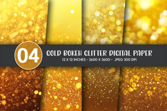 Gold Bokeh Glitter Digital Paper Product Image 1