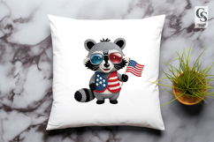 Patriotic Raccoon Clipart Sublimation PNG Product Image 2