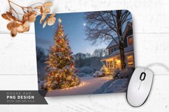 Magical Christmas Evening Scene Mouse Pad PNG Design Product Image 1