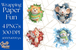 Festive Wall Burst Christmas Character PNG Clip Art Product Image 1