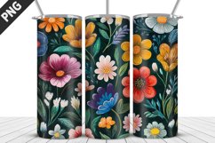 Flowers Tumbler Wrap | Sublimation Design | Tumble PNG Product Image 3