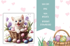 Easter Bunny Square Coasters, Easter Basket Square Coaster Product Image 2