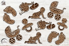 Baby Shower Laser Cut Bundle | Glowforge | SVG Product Image 1