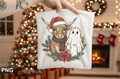 Christmas Cow Sublimation - Christmas PNG Design Product Image 1